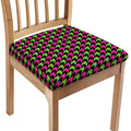 Pink And Green Houndstooth Pattern Print Chair Cushion Cover