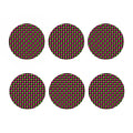 Pink And Green Houndstooth Pattern Print Coaster Set