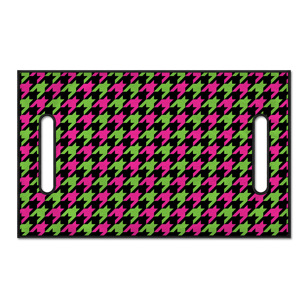 Pink And Green Houndstooth Pattern Print Golf Cart Seat Cover