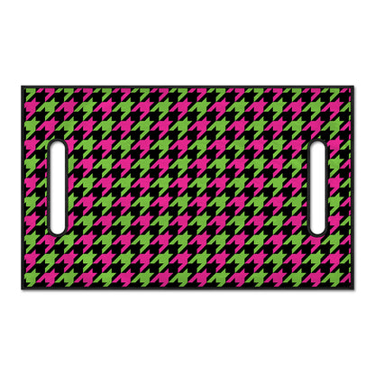 Pink And Green Houndstooth Pattern Print Golf Cart Seat Cover