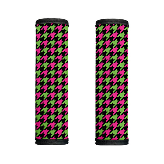 Pink And Green Houndstooth Pattern Print Handle Covers