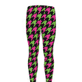 Pink And Green Houndstooth Pattern Print Men's Leggings