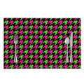Pink And Green Houndstooth Pattern Print Placemat