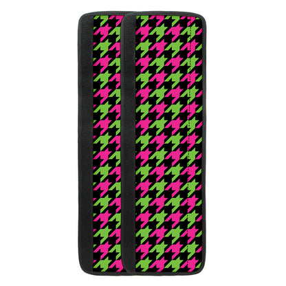 Pink And Green Houndstooth Pattern Print Refrigerator Handle Covers