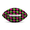 Pink And Green Houndstooth Pattern Print Rugby Ball