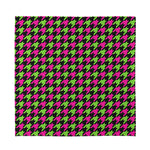 Pink And Green Houndstooth Pattern Print Silk Bandana