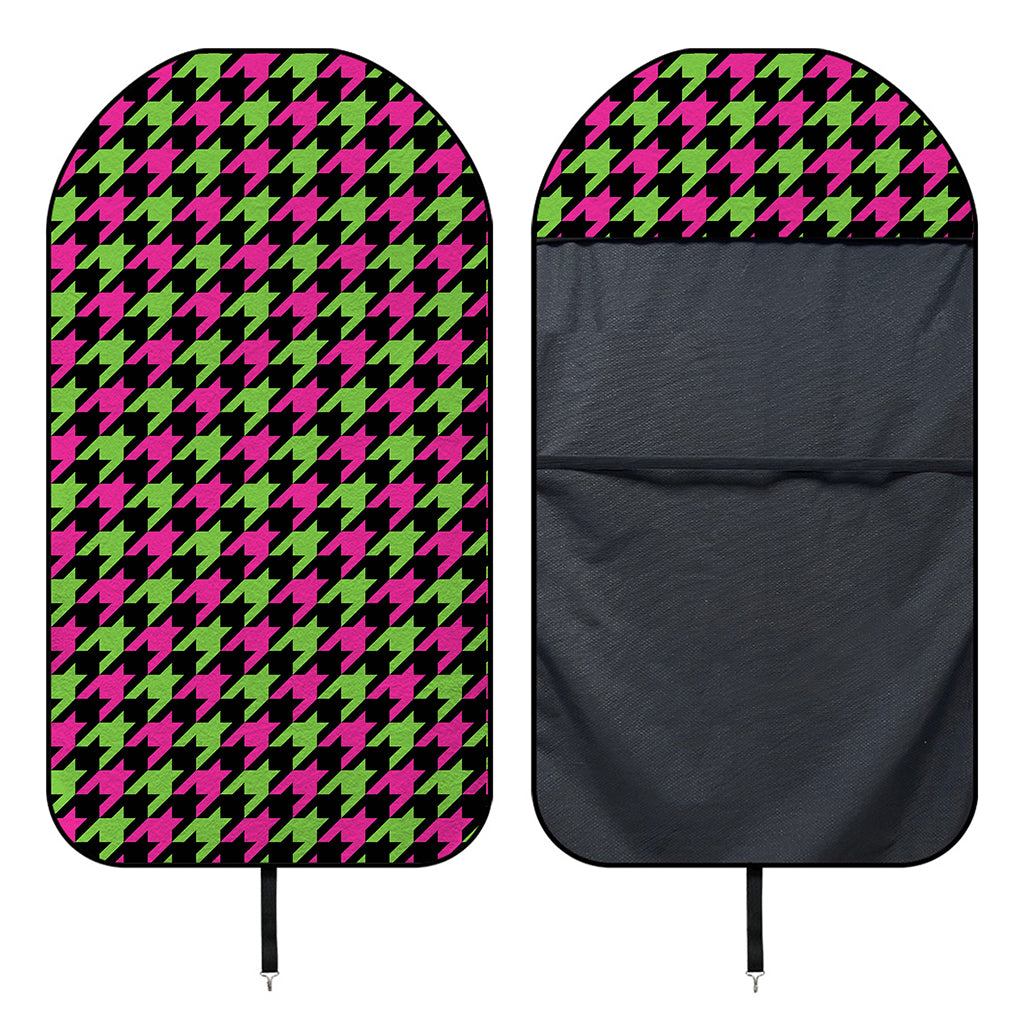 Pink And Green Houndstooth Pattern Print Waterproof Car Seat Cover
