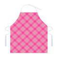Pink And Green Plaid Pattern Print Adjustable Apron