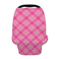 Pink And Green Plaid Pattern Print Baby Seat Cover