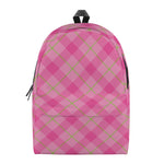 Pink And Green Plaid Pattern Print Backpack