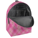 Pink And Green Plaid Pattern Print Backpack