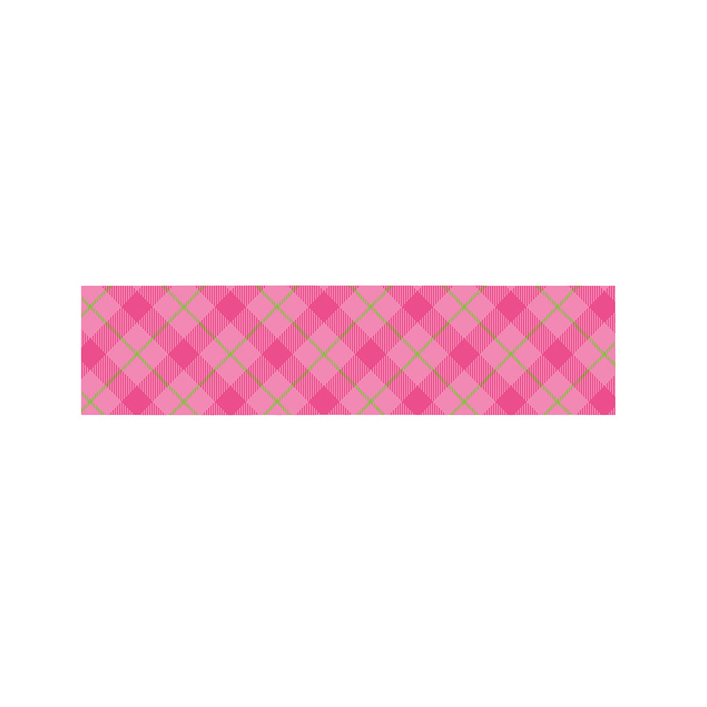Pink And Green Plaid Pattern Print Bed Runner