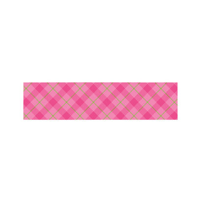 Pink And Green Plaid Pattern Print Bed Runner