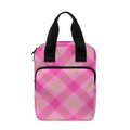 Pink And Green Plaid Pattern Print Bible Tote Bag