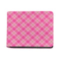 Pink And Green Plaid Pattern Print Bifold Wallet