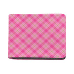 Pink And Green Plaid Pattern Print Bifold Wallet
