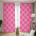 Pink And Green Plaid Pattern Print Blackout Pencil Pleat Curtains