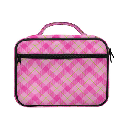 Pink And Green Plaid Pattern Print Briefcase Bible Bag