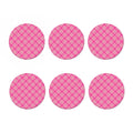 Pink And Green Plaid Pattern Print Coaster Set