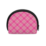Pink And Green Plaid Pattern Print Coin Purse