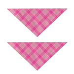 Pink And Green Plaid Pattern Print Dog Bandana