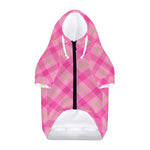Pink And Green Plaid Pattern Print Dog Zip Up Hoodie