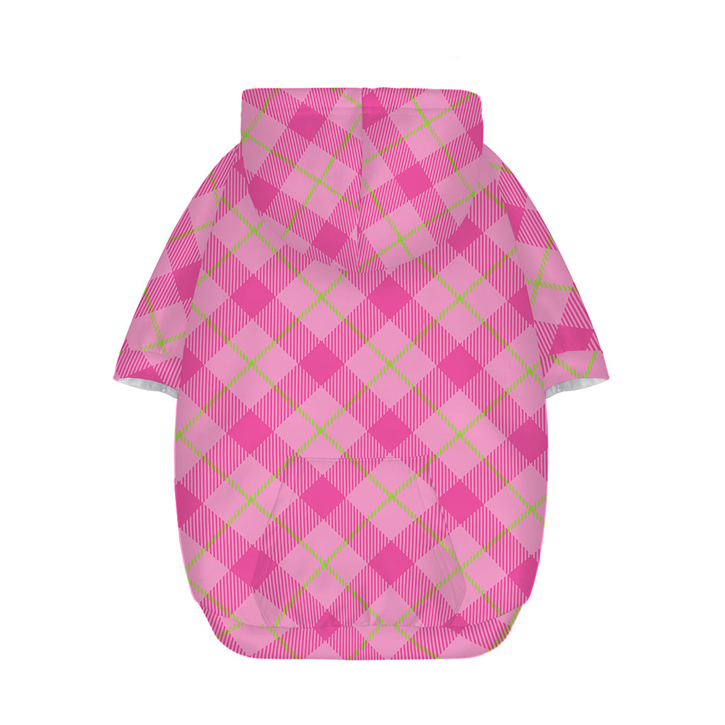 Pink And Green Plaid Pattern Print Dog Zip Up Hoodie