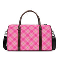Pink And Green Plaid Pattern Print Duffel Bag