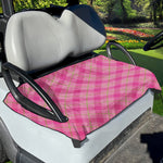 Pink And Green Plaid Pattern Print Golf Cart Seat Cover