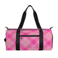Pink And Green Plaid Pattern Print Gym Bag