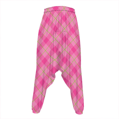 Pink And Green Plaid Pattern Print Hammer Pants