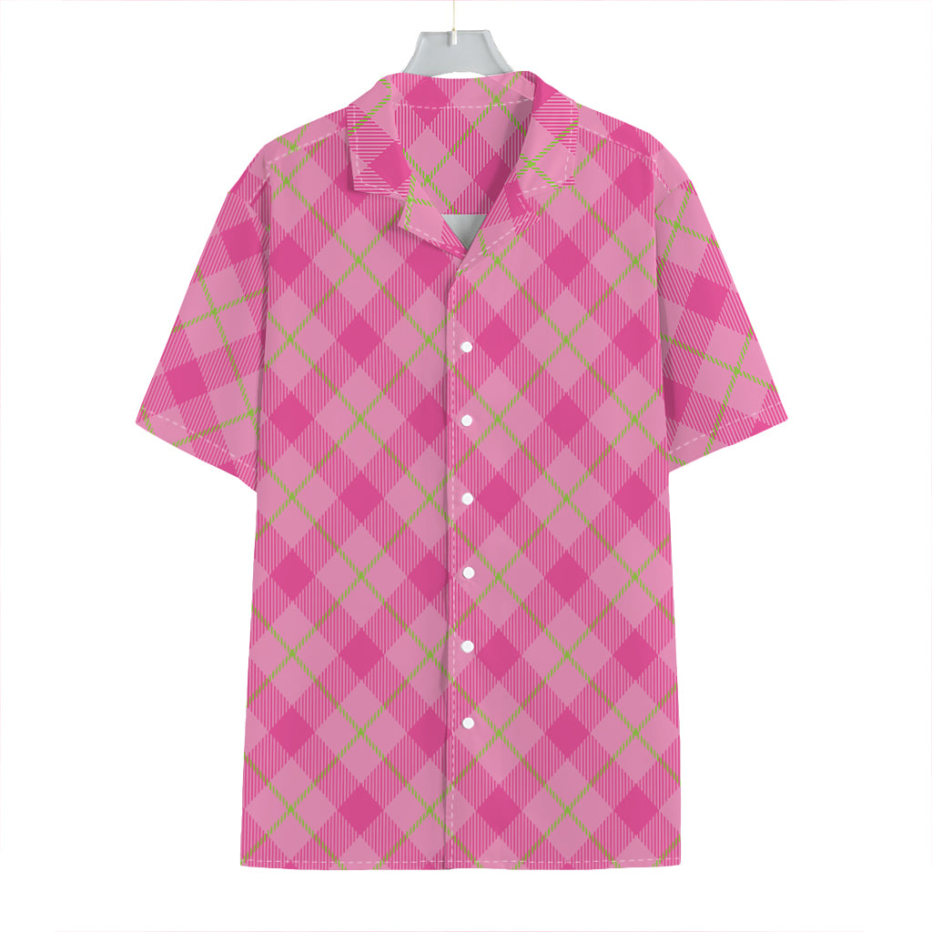 Pink And Green Plaid Pattern Print Hawaiian Shirt