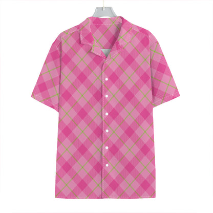 Pink And Green Plaid Pattern Print Hawaiian Shirt