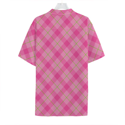 Pink And Green Plaid Pattern Print Hawaiian Shirt