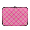 Pink And Green Plaid Pattern Print Laptop Sleeve