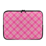 Pink And Green Plaid Pattern Print Laptop Sleeve