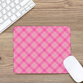 Pink And Green Plaid Pattern Print Mouse Pad