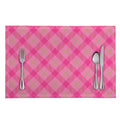 Pink And Green Plaid Pattern Print Placemat