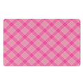 Pink And Green Plaid Pattern Print Polyester Doormat