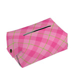 Pink And Green Plaid Pattern Print Rectangle Tissue Box Cover