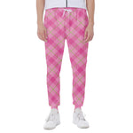 Pink And Green Plaid Pattern Print Scuba Joggers