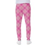 Pink And Green Plaid Pattern Print Scuba Joggers
