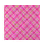 Pink And Green Plaid Pattern Print Silk Bandana