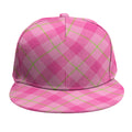 Pink And Green Plaid Pattern Print Snapback Cap