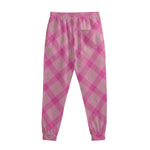 Pink And Green Plaid Pattern Print Sweatpants