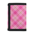Pink And Green Plaid Pattern Print Trifold Wallet