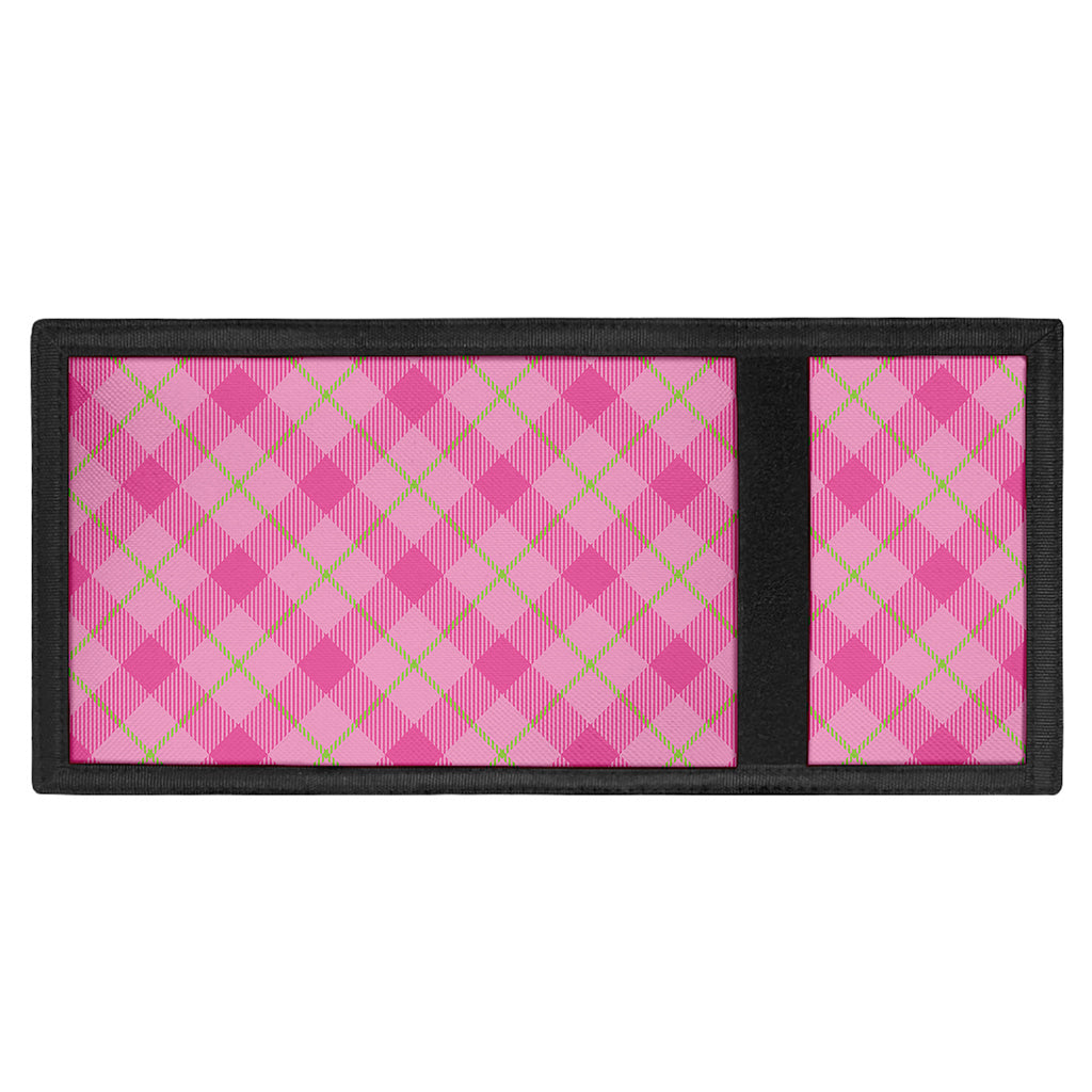 Pink And Green Plaid Pattern Print Trifold Wallet