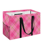Pink And Green Plaid Pattern Print Utility Tote Bag