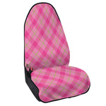Pink And Green Plaid Pattern Print Waterproof Car Seat Cover