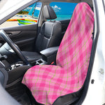 Pink And Green Plaid Pattern Print Waterproof Car Seat Cover